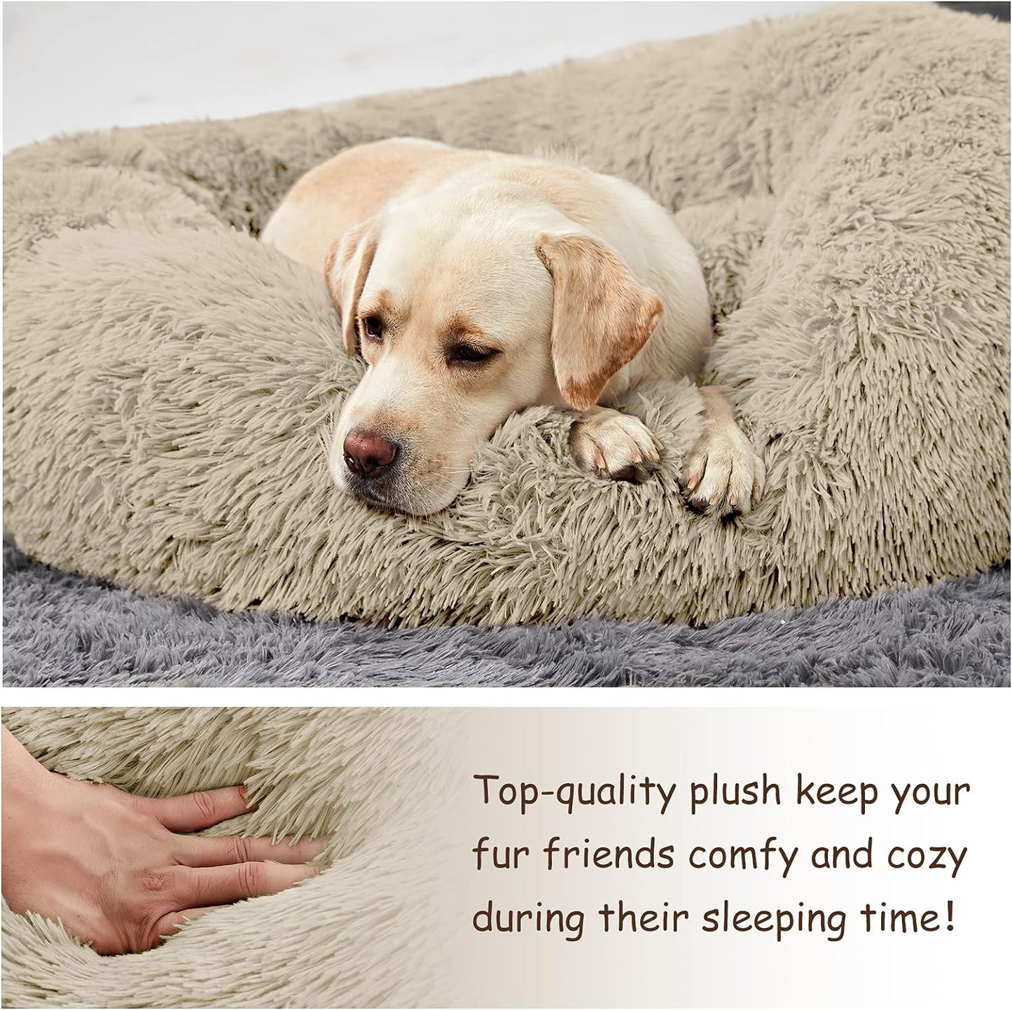 Ultimate Comfort for Your Pup: Washable Large Donut Dog Bed - Cozy Round Cuddler for Medium Dogs