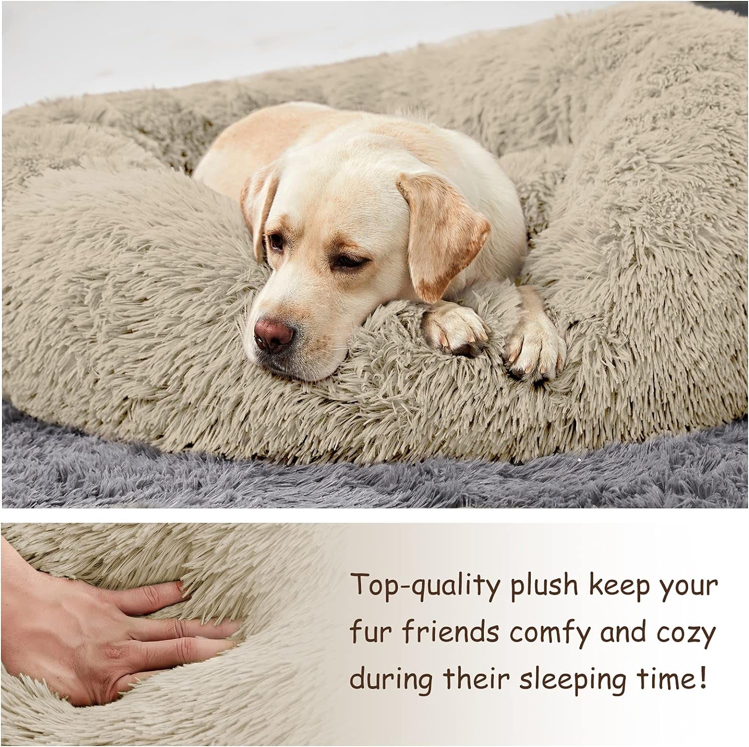 Ultimate Comfort for Your Pup: Washable Large Donut Dog Bed - Cozy Round Cuddler for Medium Dogs
