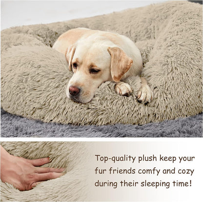 Ultimate Comfort for Your Pup: Washable Large Donut Dog Bed - Cozy Round Cuddler for Medium Dogs