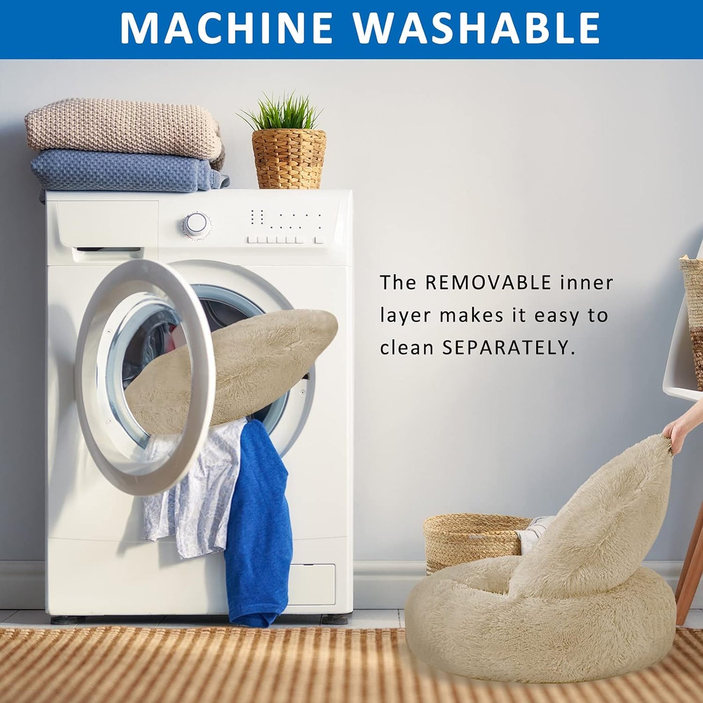 Ultimate Comfort for Your Pup: Washable Large Donut Dog Bed - Cozy Round Cuddler for Medium Dogs