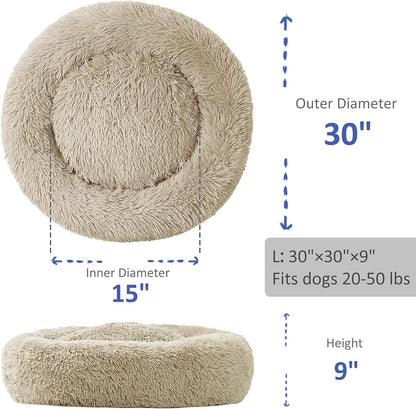 Ultimate Comfort for Your Pup: Washable Large Donut Dog Bed - Cozy Round Cuddler for Medium Dogs