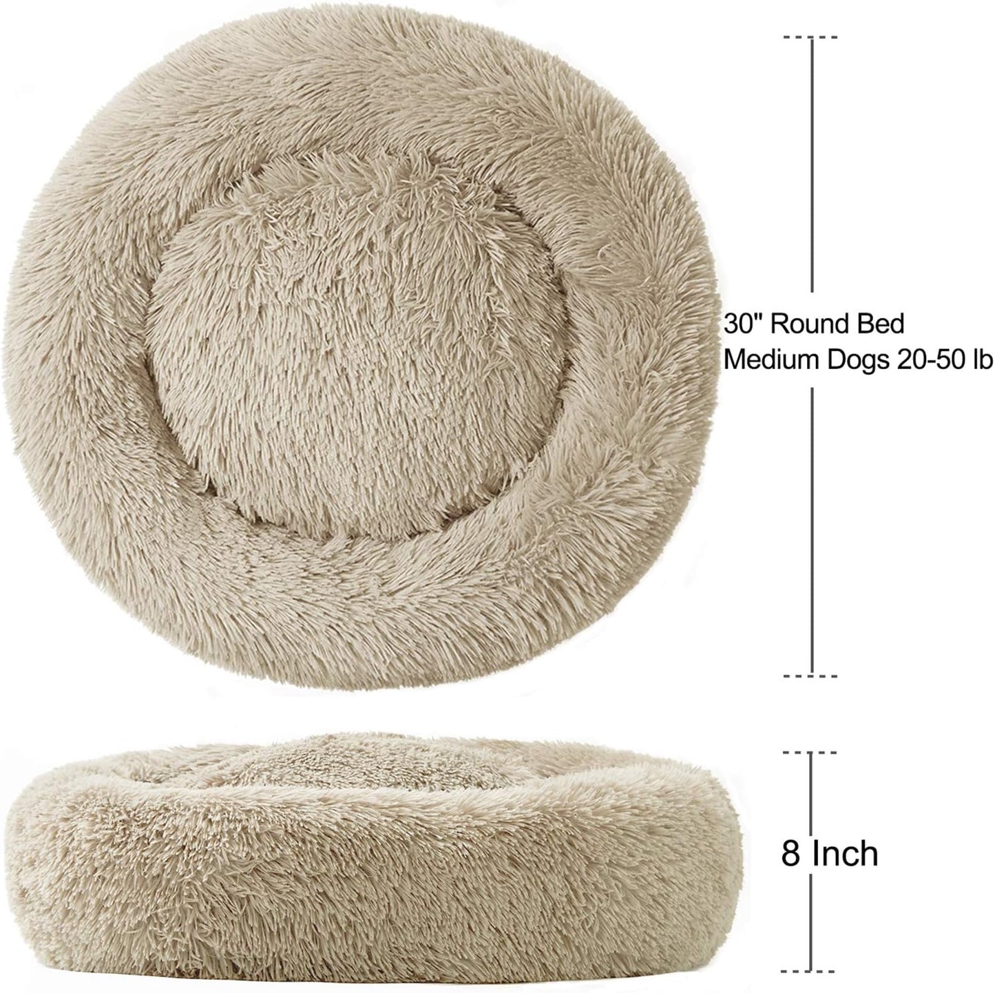 Ultimate Comfort for Your Pup: Washable Large Donut Dog Bed - Cozy Round Cuddler for Medium Dogs